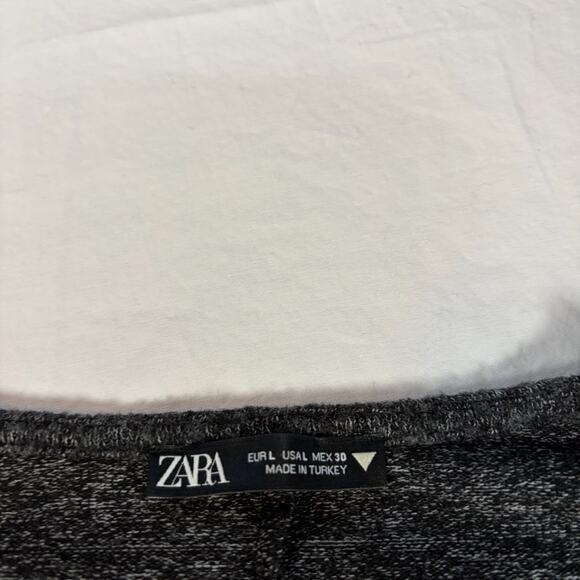 Zara womens gray sweater bejeweled collar detail.  Size L. - Picture 5 of 6